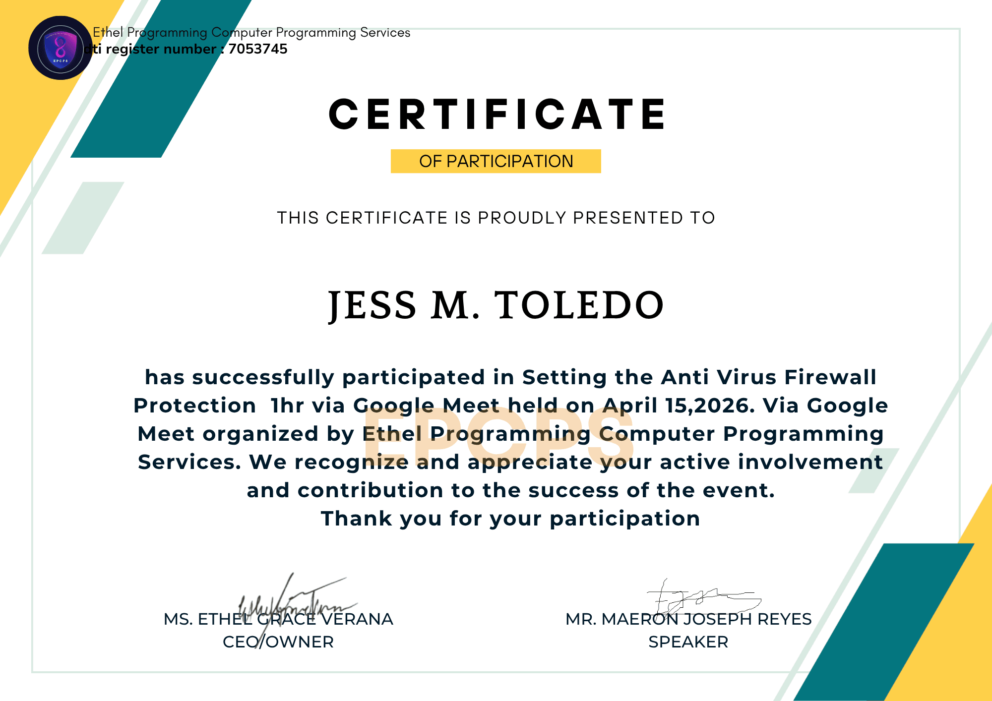 Anti Virus and Firewall Protection